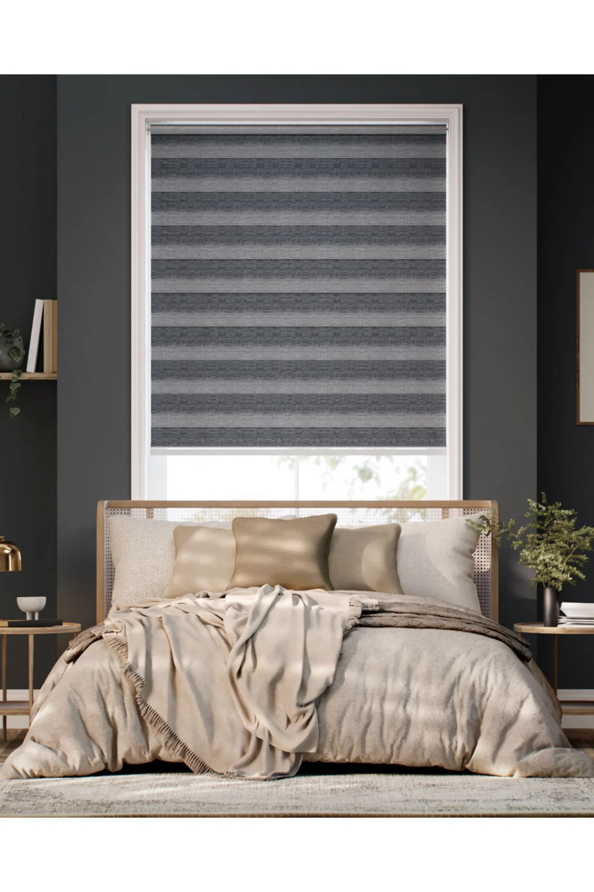 Modern Soft Bambu Zebra Stor Perde , Alüminyum Kasalı Yüksek Kali