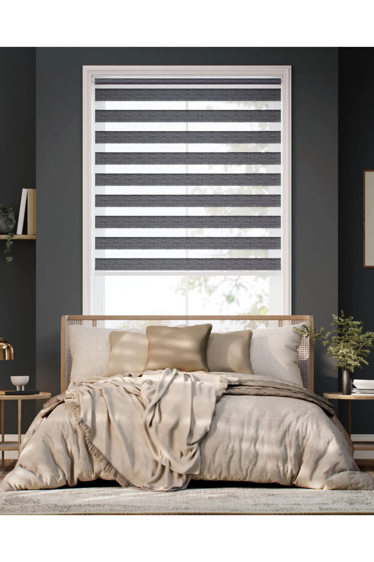 Modern Soft Bambu Zebra Stor Perde , Alüminyum Kasalı Yüksek Kali