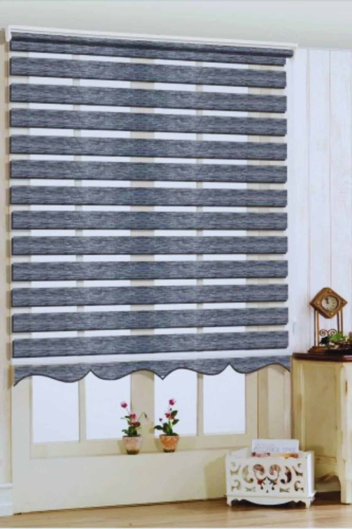 Modern Soft Bambu Zebra Stor Perde , Alüminyum Kasalı Yüksek Kali