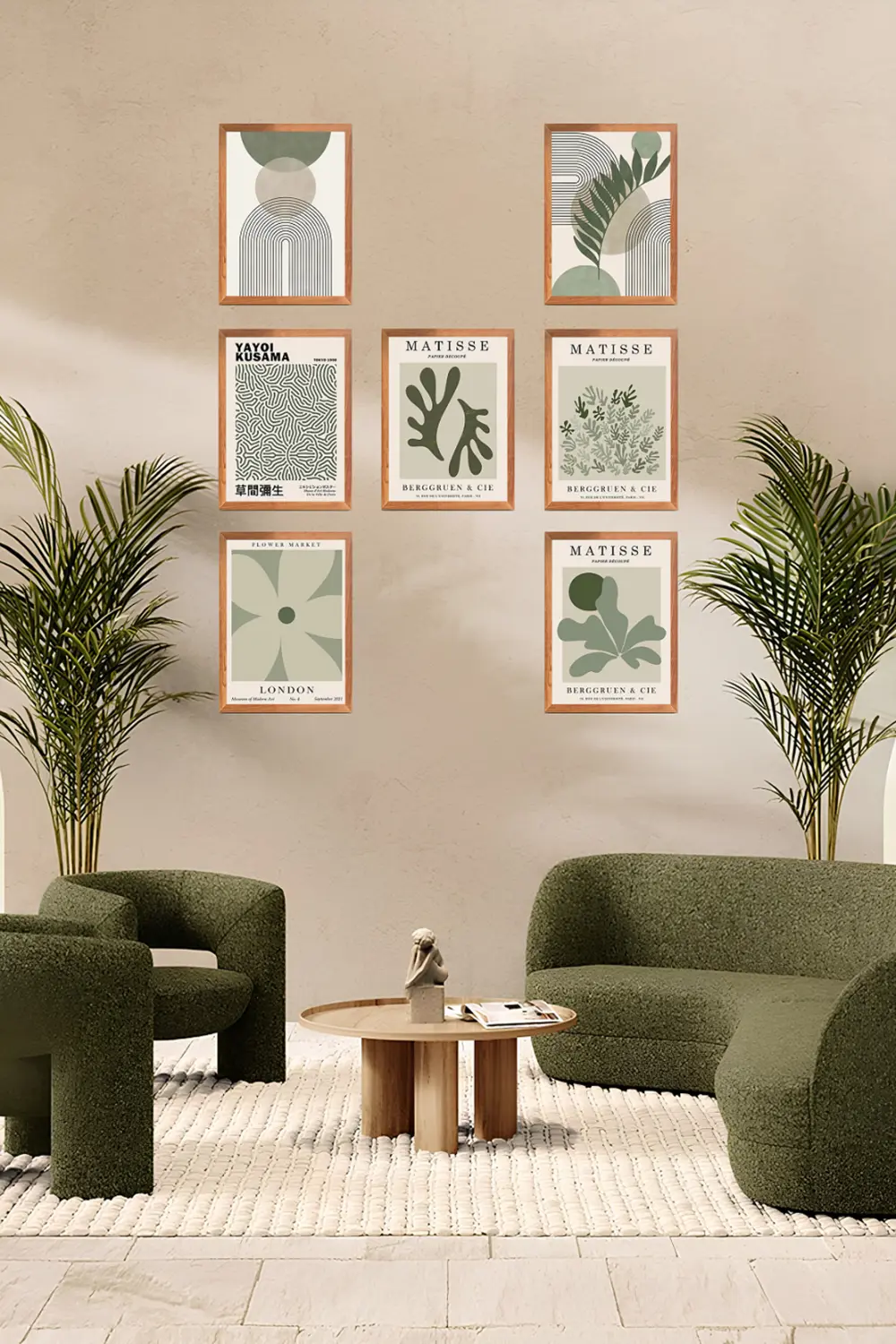 Modern Tablo Seti 7' Parça Çerçeve Görünümlü Modern MDF Tablo Set