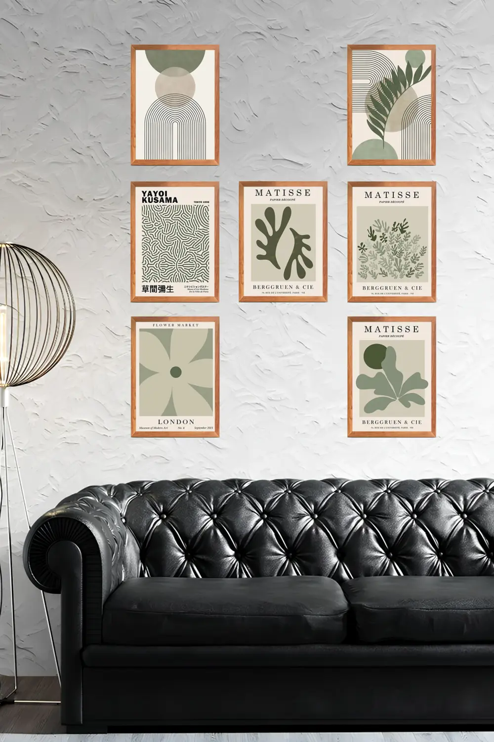 Modern Tablo Seti 7' Parça Çerçeve Görünümlü Modern MDF Tablo Set