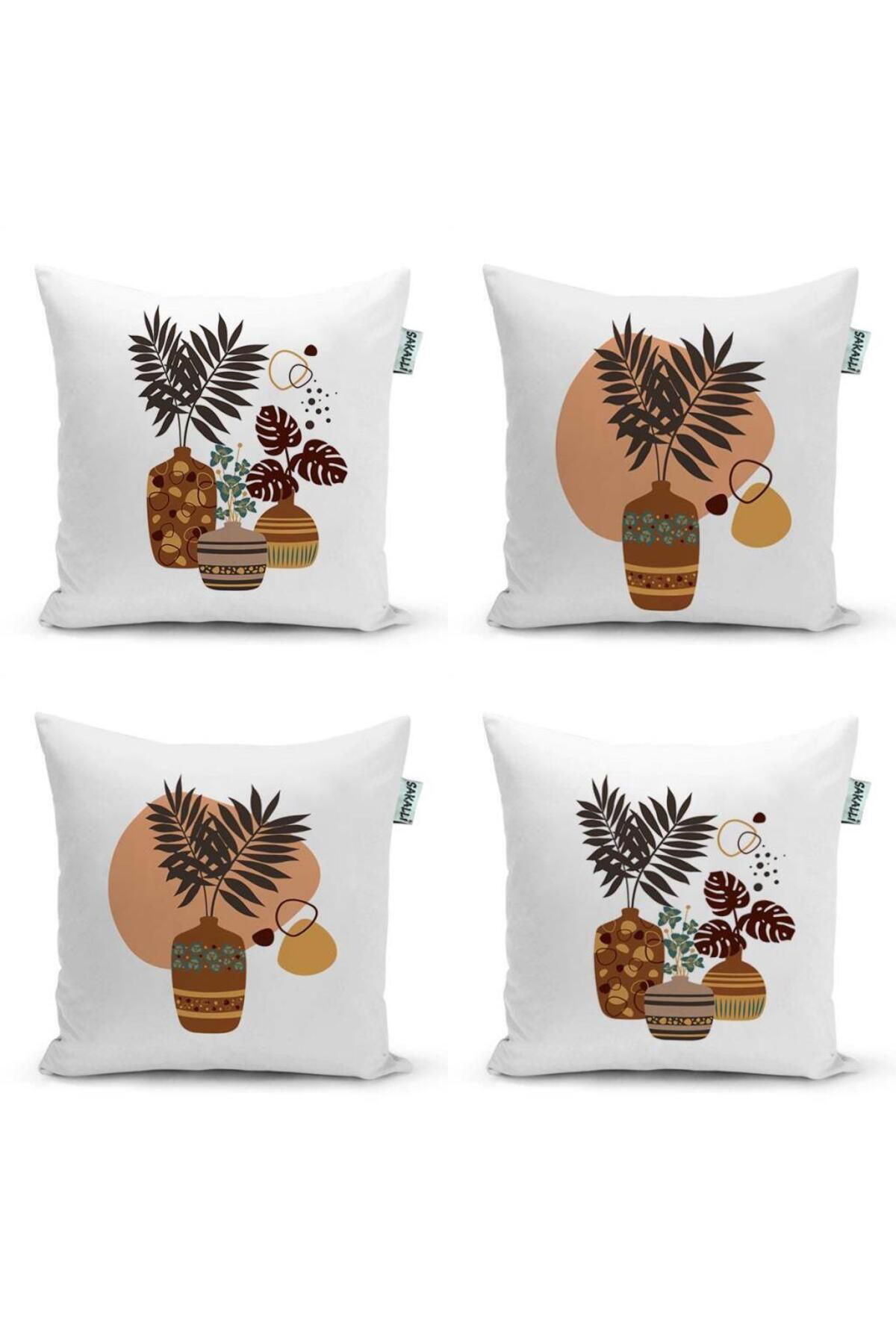 Modern Tasarım 3d Dijital Baskılı Dekoratif 4lü Kırlent Kılıfı