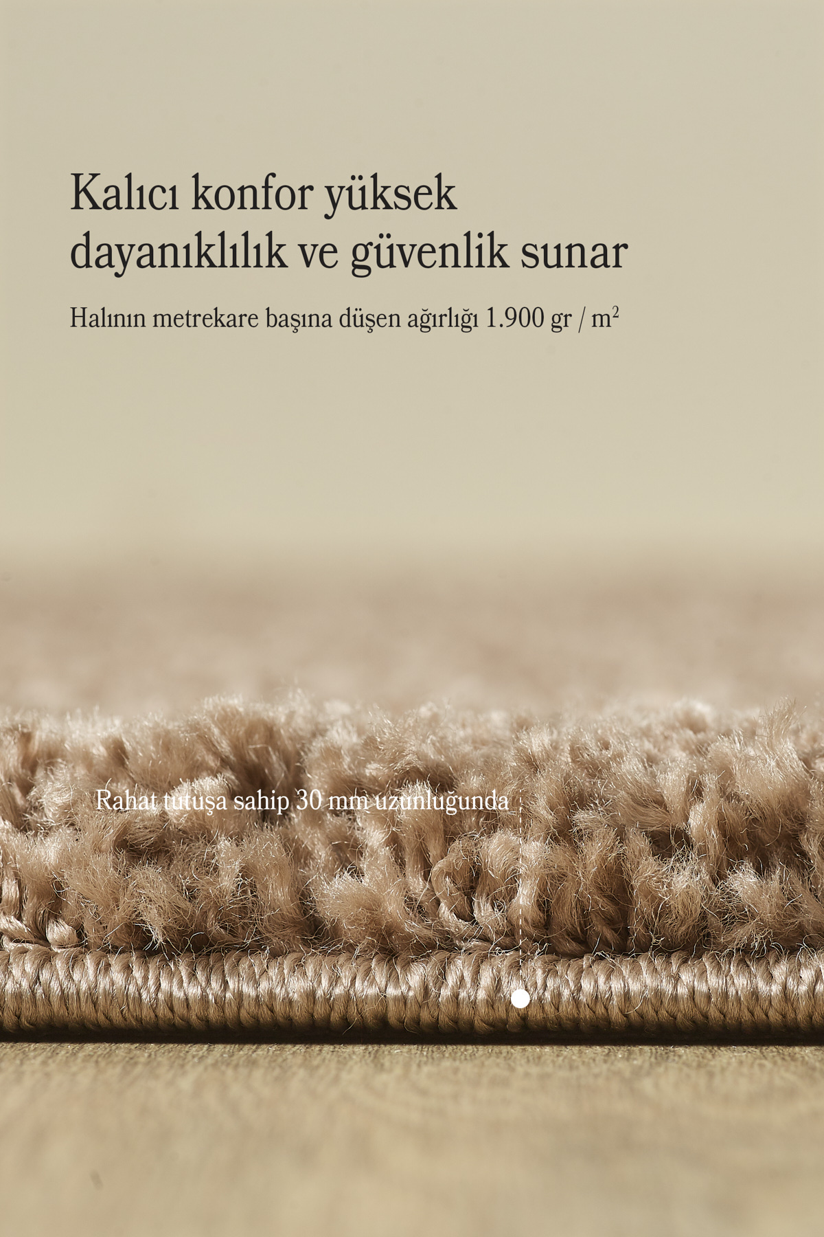 Modern Tasarım Uzun Tüylü Peluş Moka Shaggy Oturma Odası Salon Be Modern Tasarım Uzun Tüylü Peluş Moka Shaggy Oturma Odası Salon Be