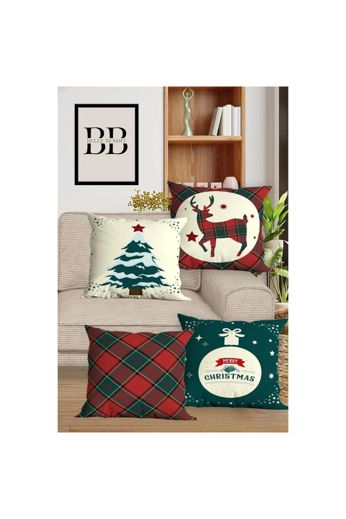 Modern Tasarım Çift Tarafı Baskılı Kare 4'lü Dijital Baskılı Yastık Kılıfı Set