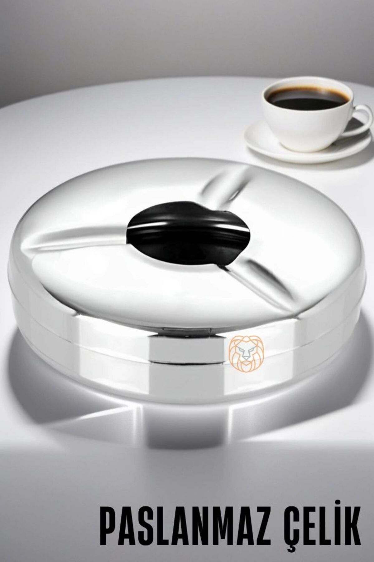 Modern Tasarım Kapaklı Çelik Küllük - Temiz ve Düzenli