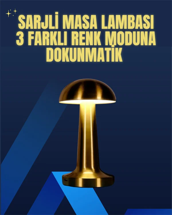 Modern Tasarım Şarjlı Masa Lambası 1800 Mah Batarya - Lisinya Diğer