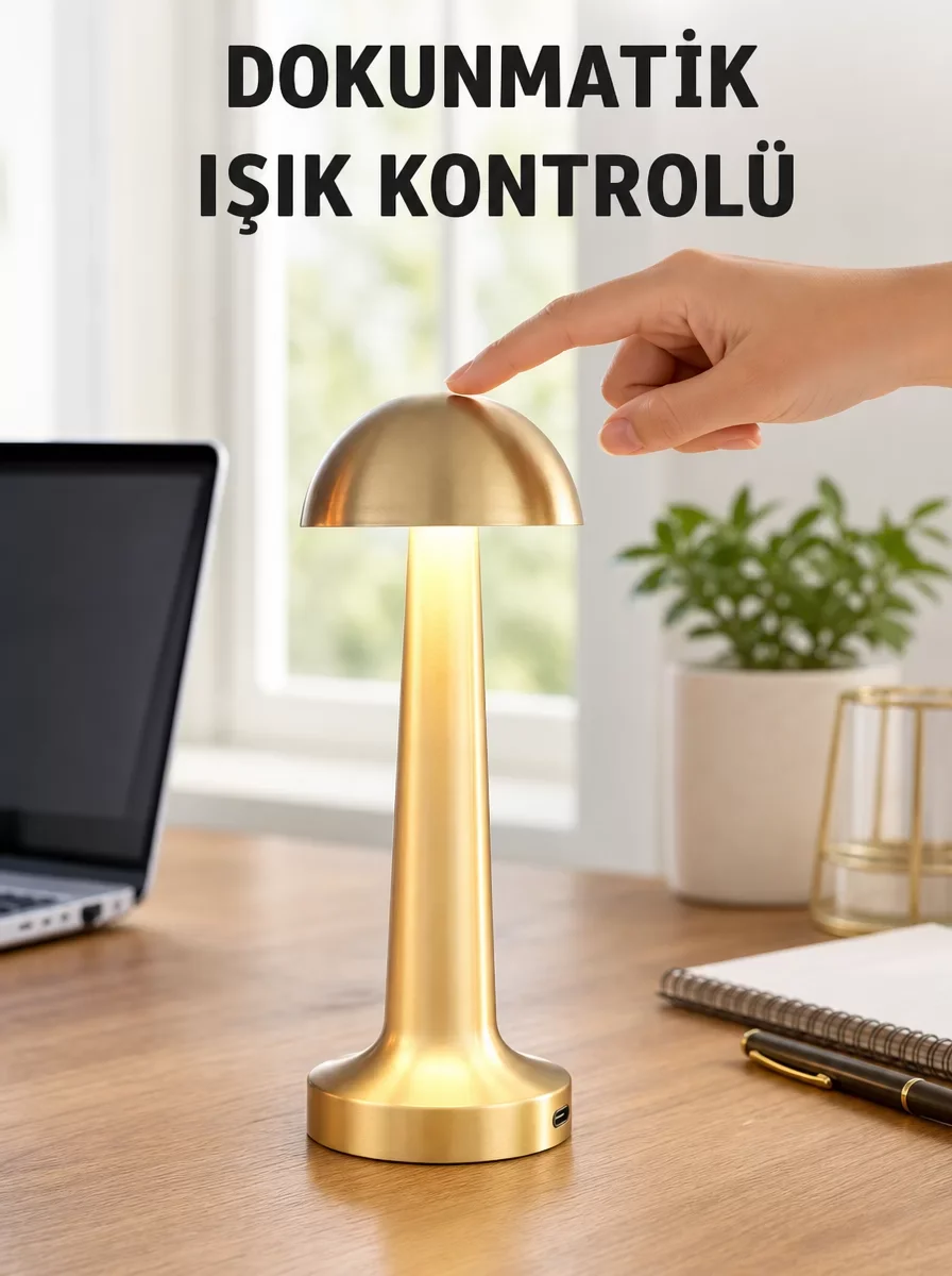 Modern Tasarım Şarjlı Masa Lambası – 1800 mAh Batarya, Dokunmatik LED Aydınlatma (3000K-6500K) Fiyatı, Yorumları ve Özellikleri