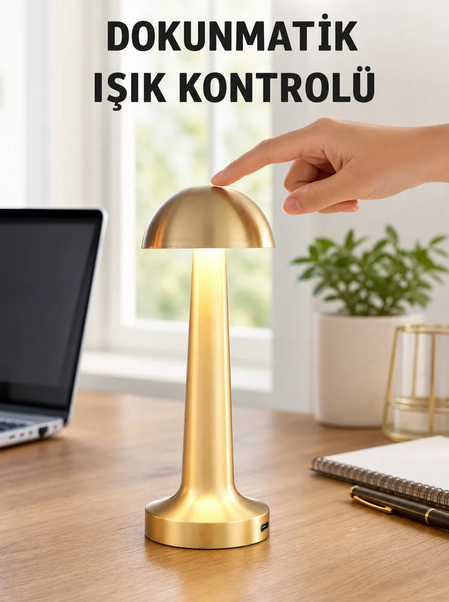 Modern Tasarım Şarjlı Masa Lambası 1800 Mah Batarya Yeni Nesil - Lisinya Diğer