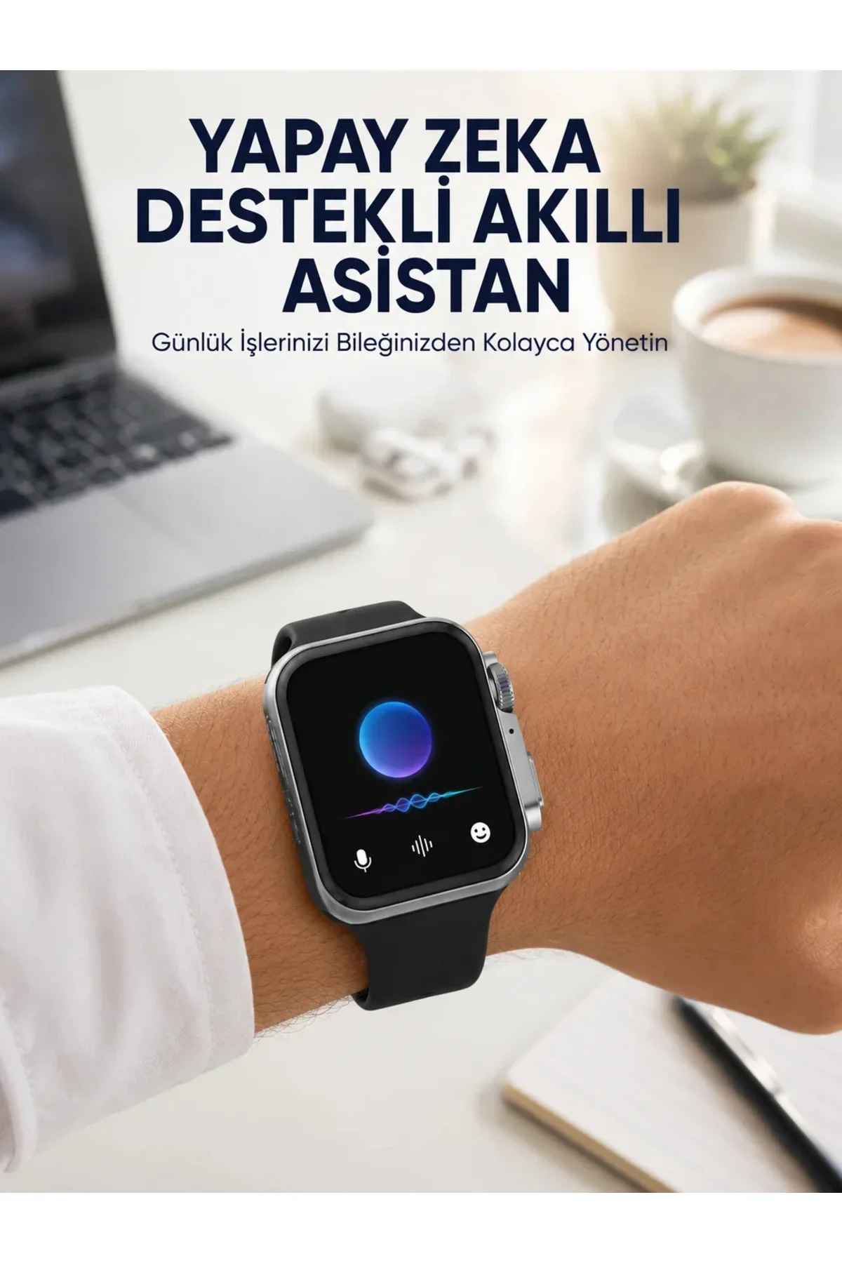 Modern Tasarımlı Akıllı Saat Uzun Pil Süresi ve Net Ekran Yeni Nesil