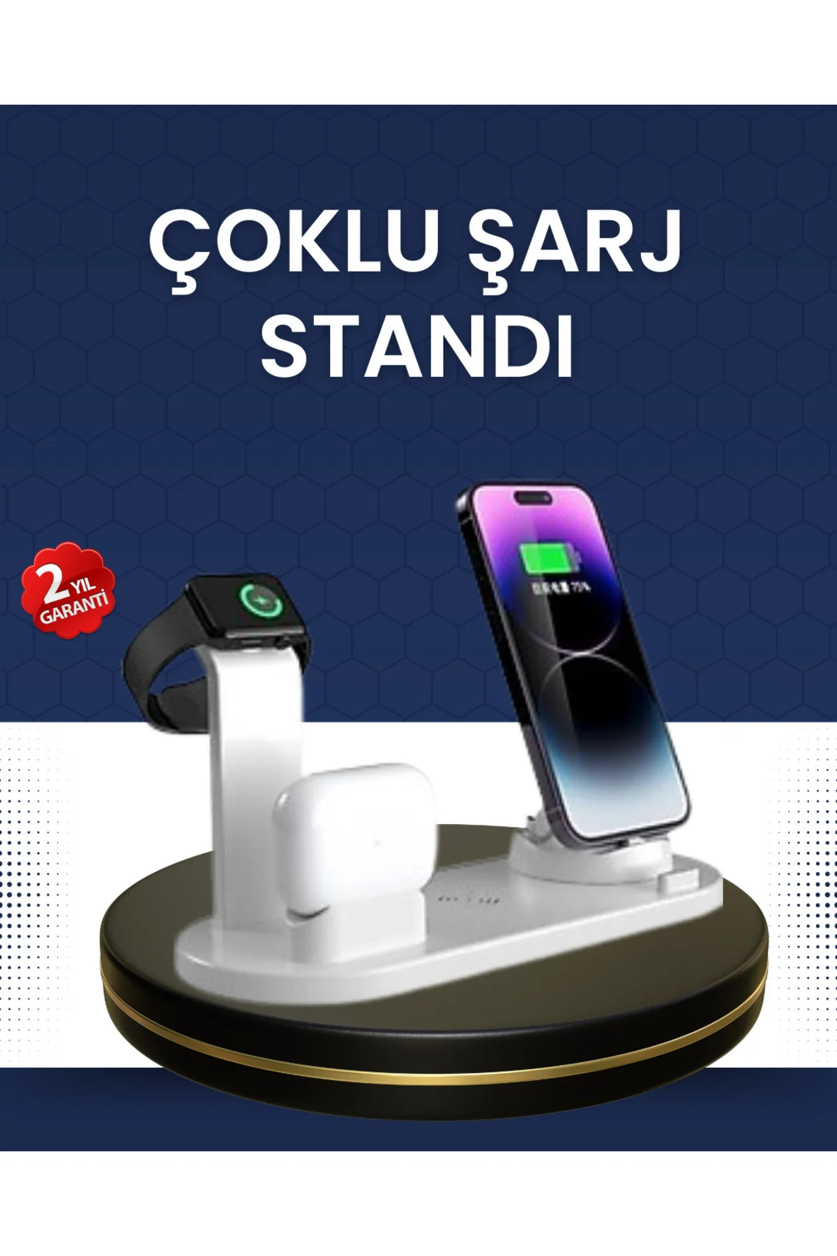 Modern Tasarımlı Çok Fonksiyonlu Kablosuz Şarj Standı