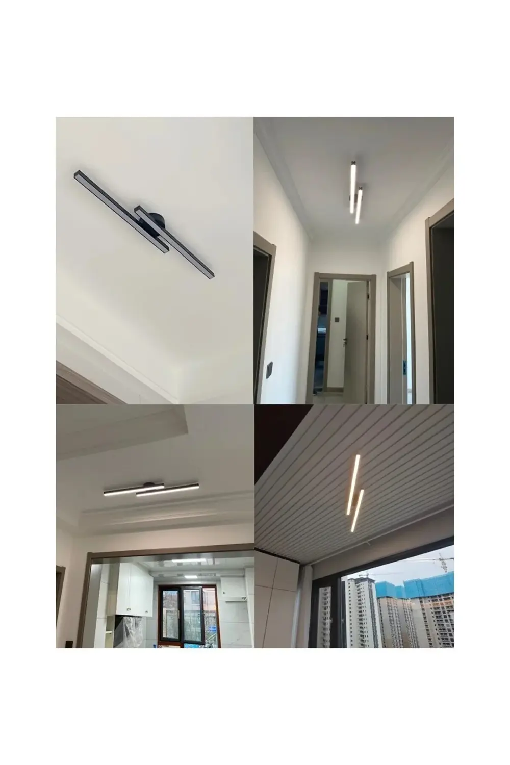 Modern Tavan Koridor Aydınlatması Çubuk Led Siyah Günışığı Lineer