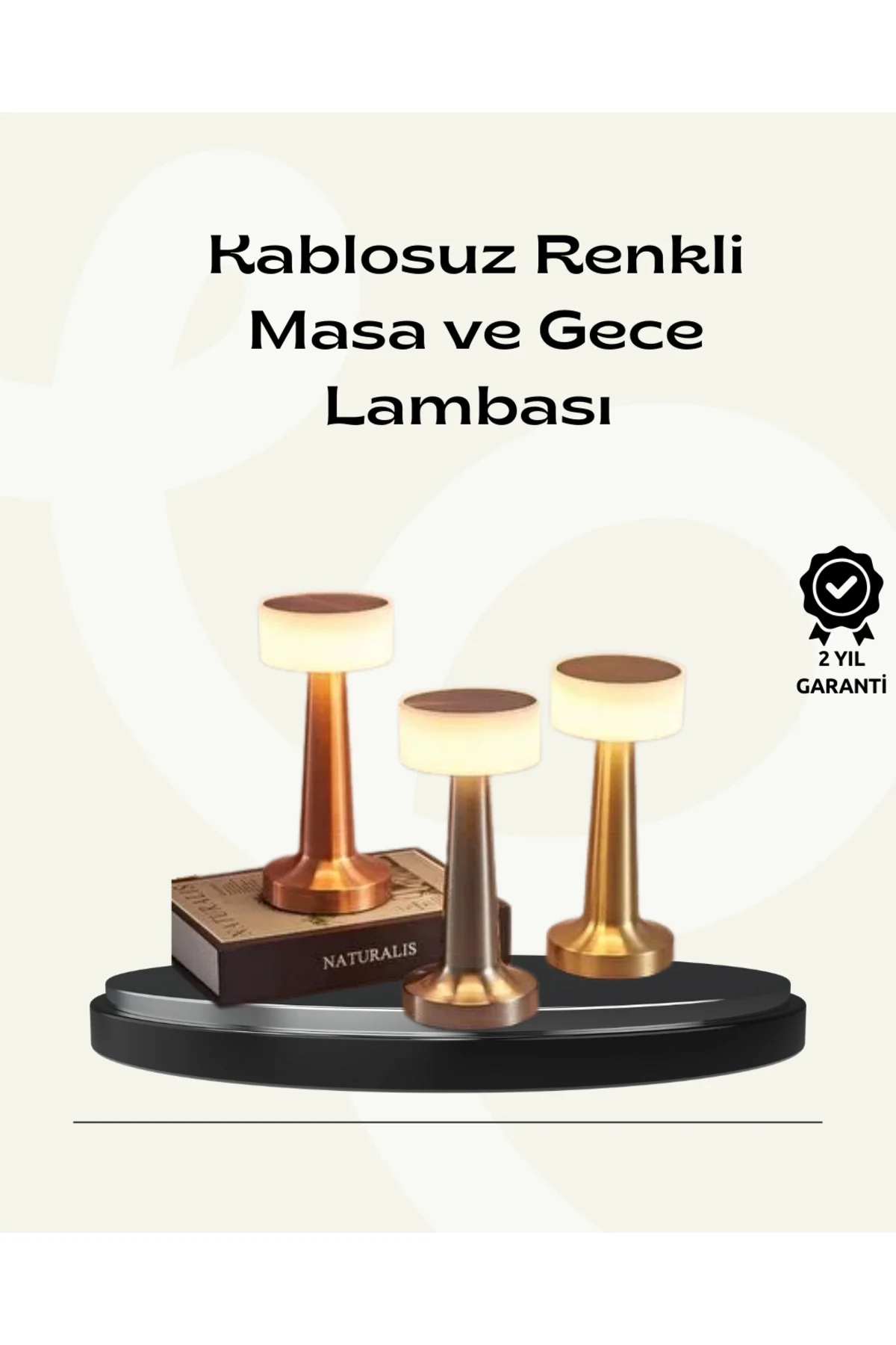 Modern USB'li Kablosuz Masa Lambası – Minimalist Tasarım, 3 Farkl