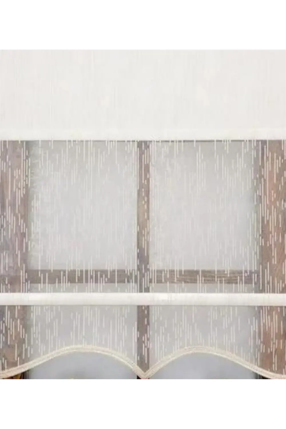 Modern Yağmur Desen Çiftli Sistem Mekanizmalı Tül ve Stor Perde A