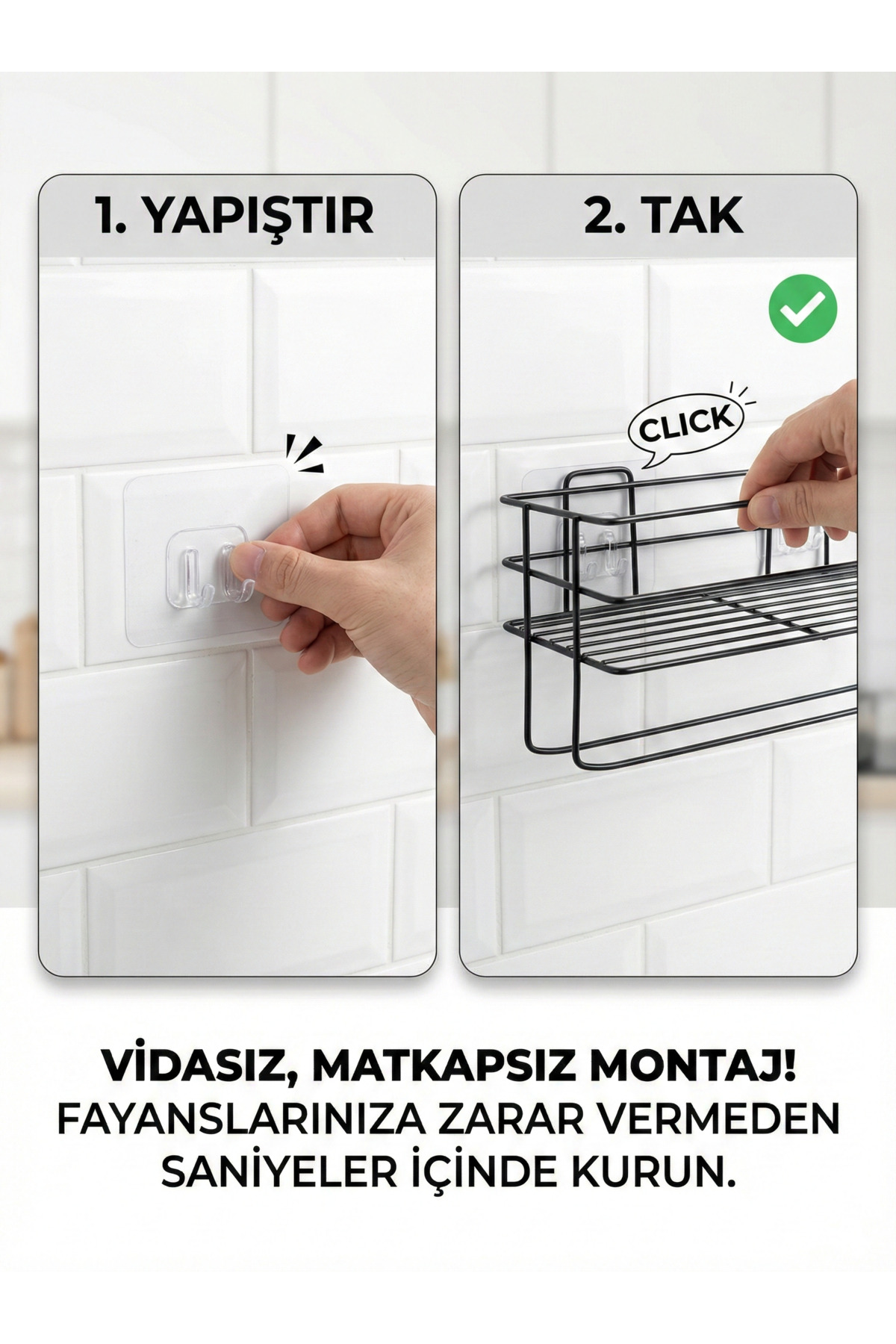 Modern Yapışkanlı Metal Mutfak Askısı - Kağıt Havlu Tutucu ve Çok