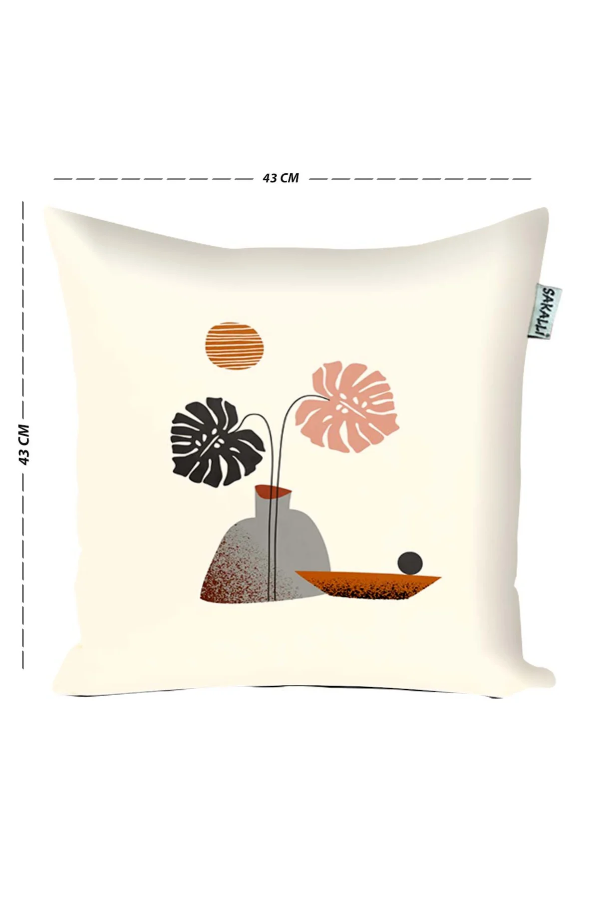 Modern Yaprak Desenli Dekoratif Kırlent Kılıfı 2li Set