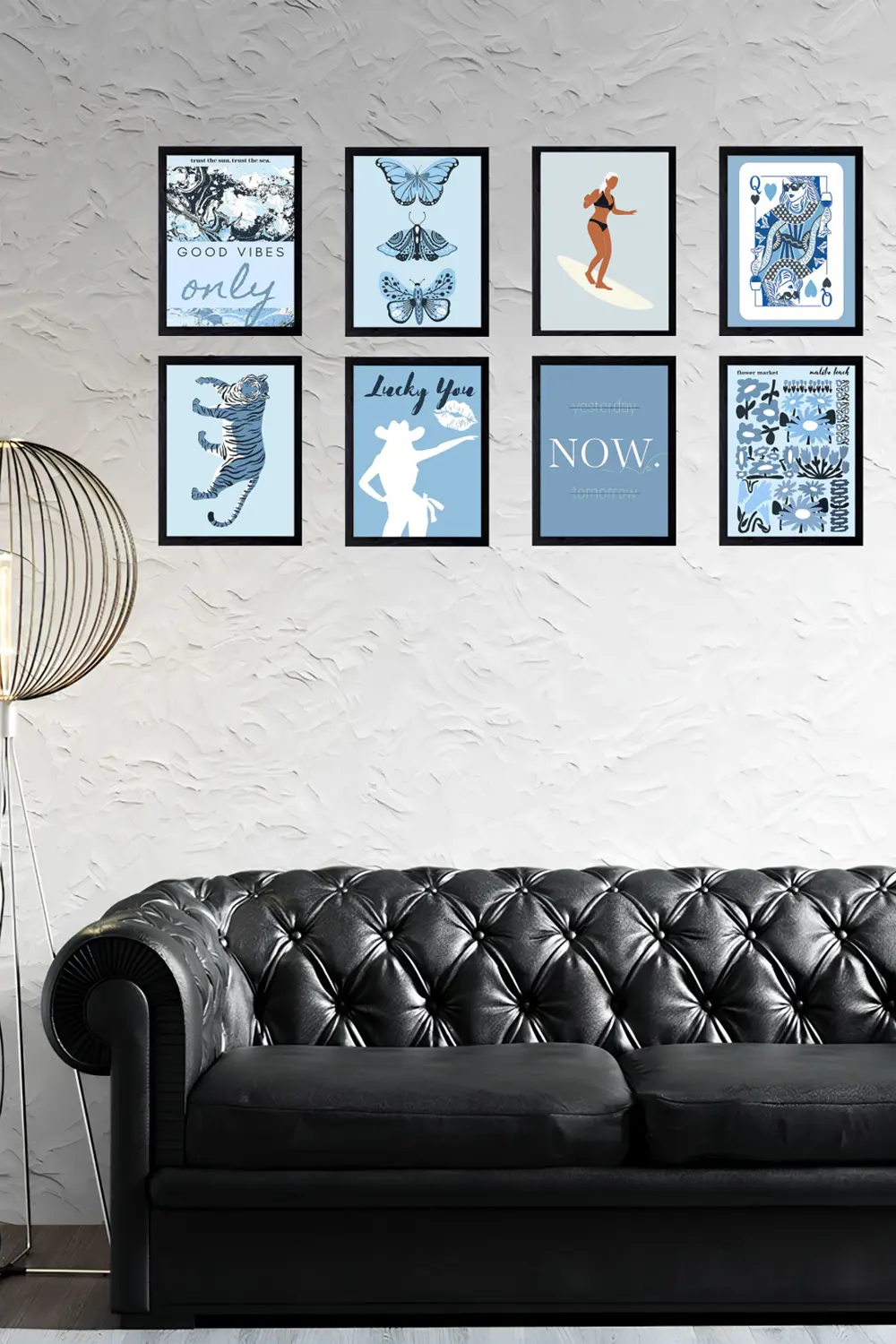 Modern Yaşam Tabloları 8' Parça Çerçeve Görünümlü Modern MDF Tabl