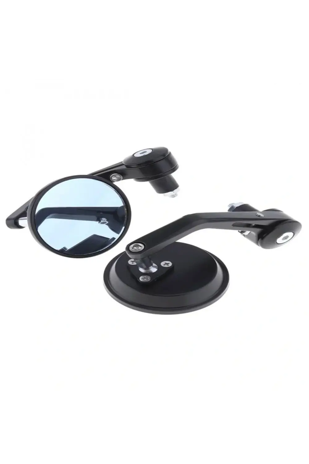 Modifiye Gidon Bağlantılı Oval Ayna Tk Siyah Cafe Racer