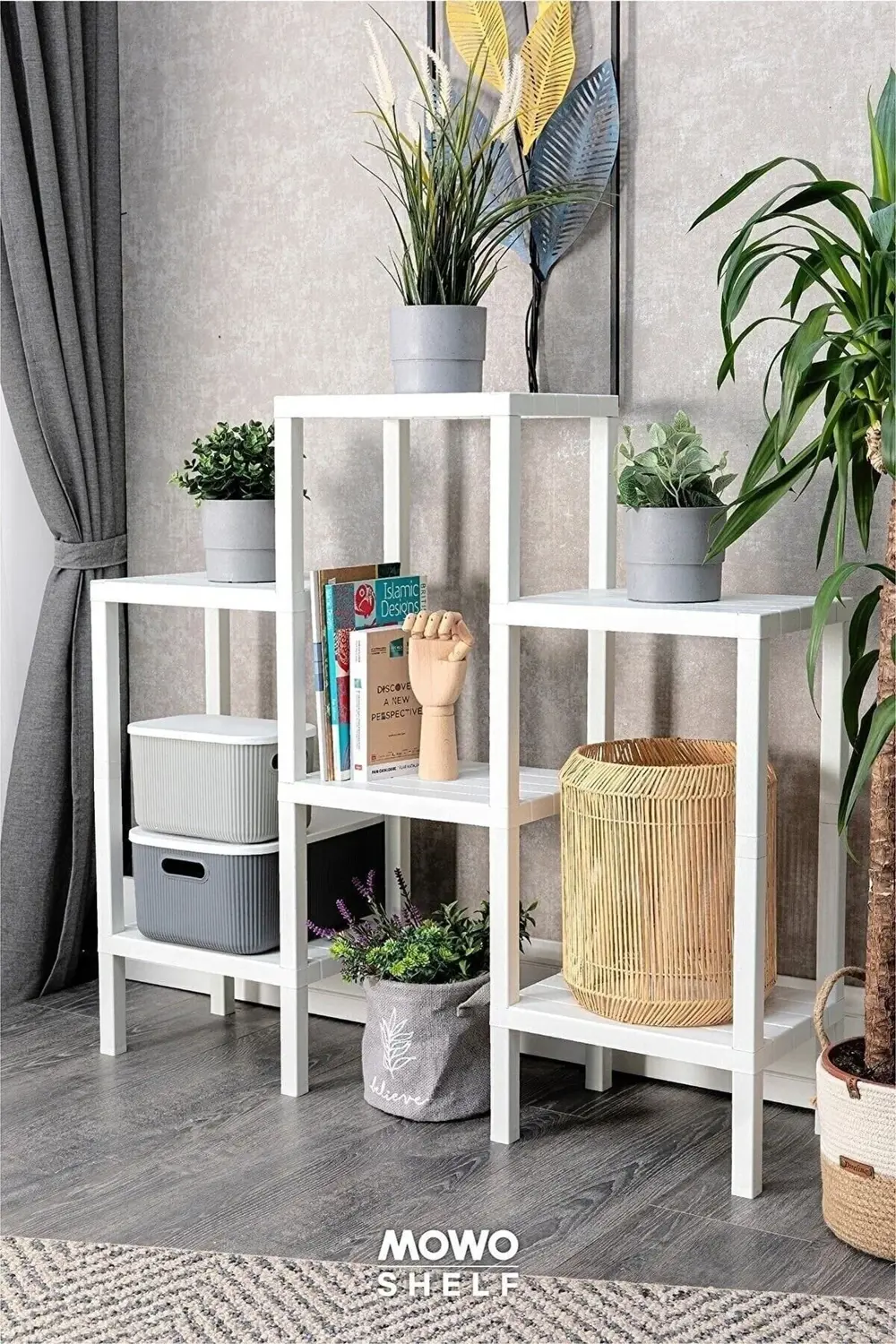 Modüler 6 Katlı Çiçeklik Ve Kitaplık Raf Çiçeklik Ve Saksılık Içi