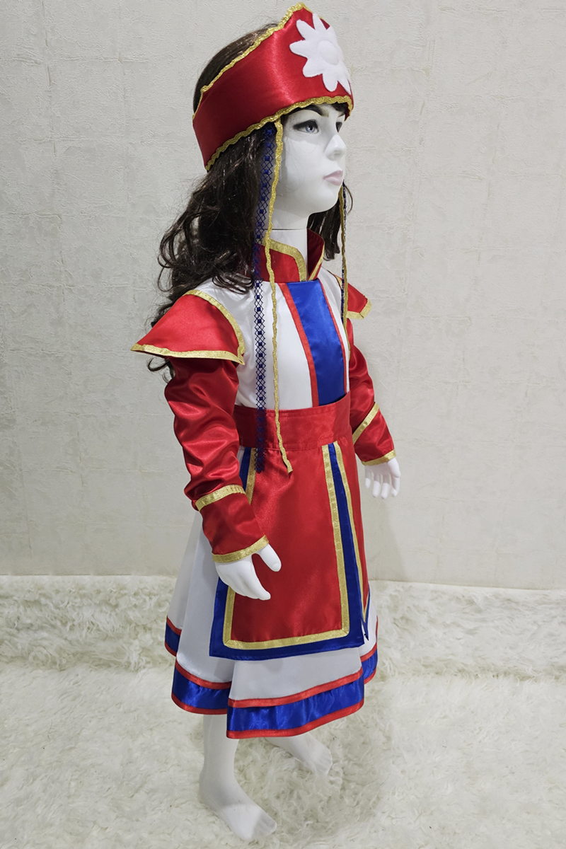 Moğolistan  Kostümü Kız Çocuk | Moğol Kız Çocuk Kıyafeti