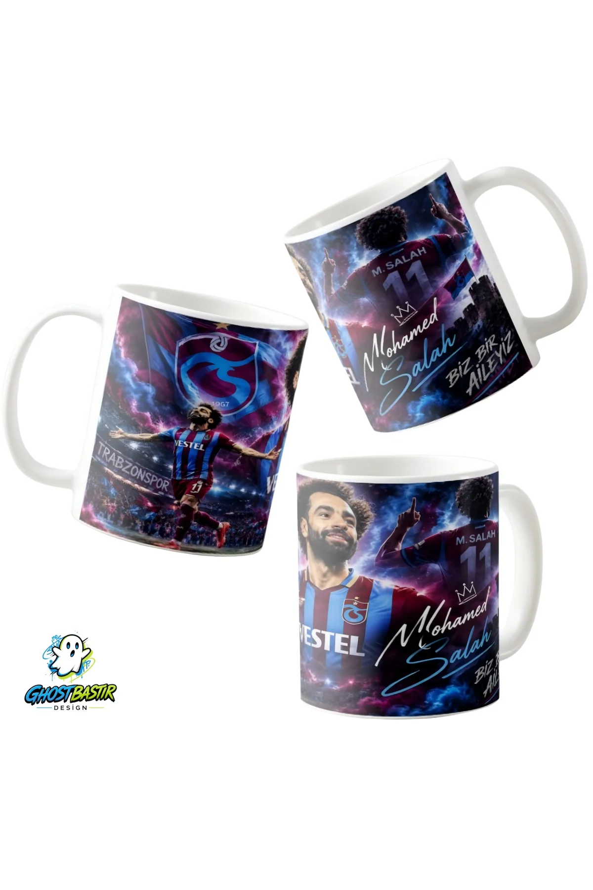Mohamed Salah Bordo Mavi Kupa Bardak | Tek Adet K0497