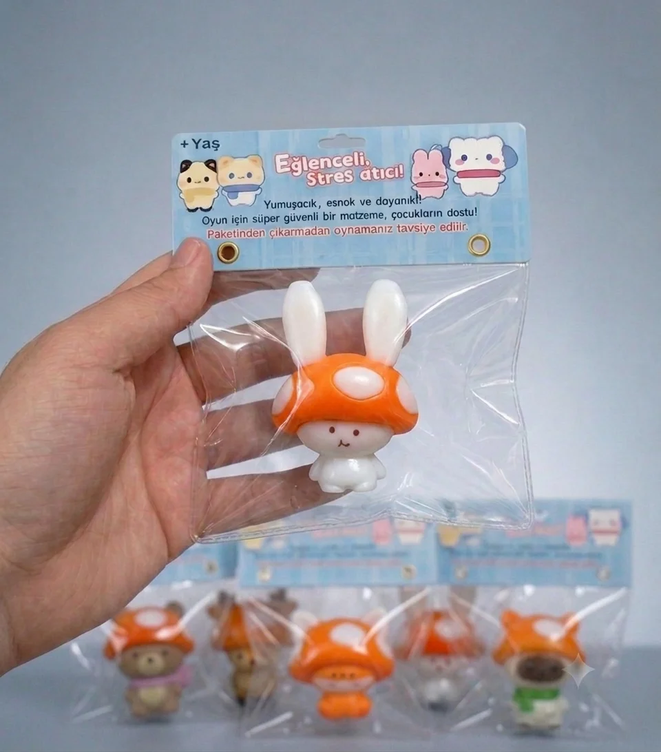 Moj moj Taba Squish Mantar Şapkalı Sukuşi Yumuşak Stres Atıcı Oyu