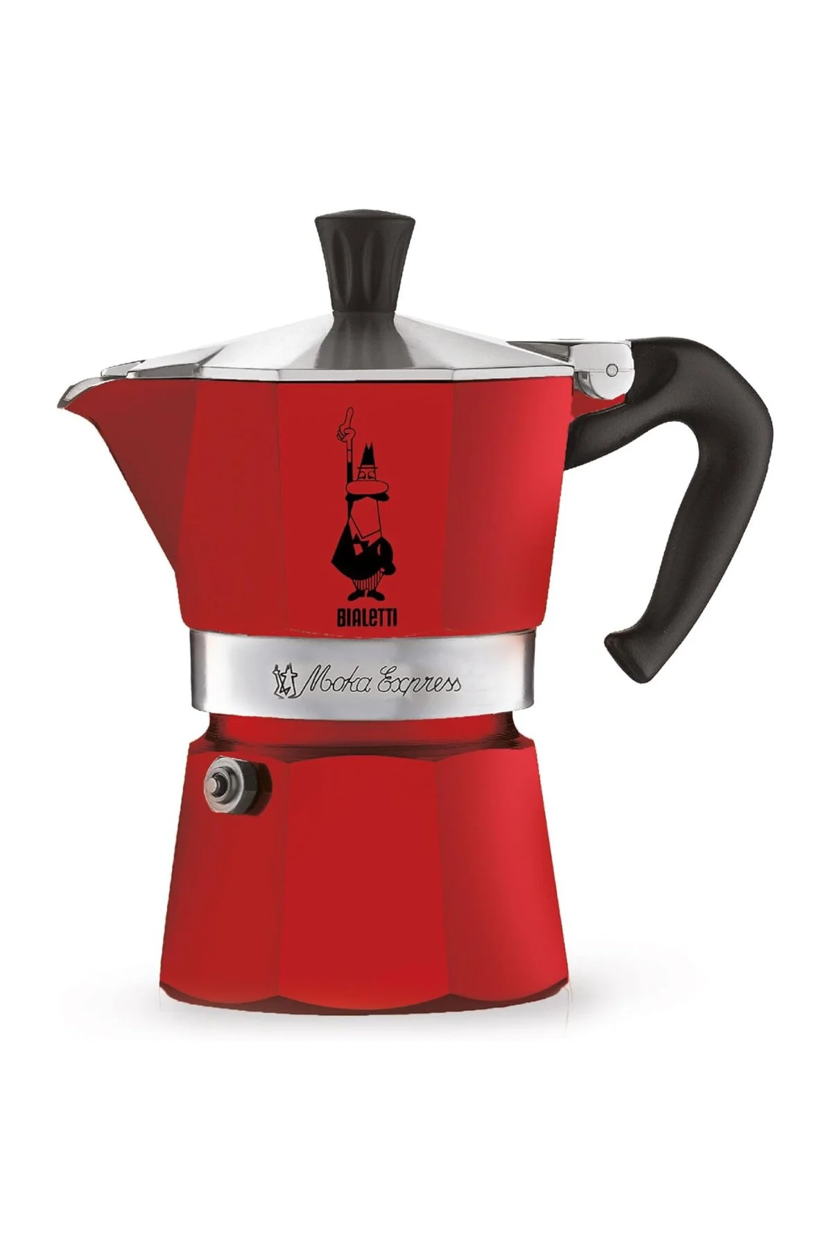 - Moka Express Kırmızı: 1 Cup Ocak Üstü Espresso Pişirici - 60ml 