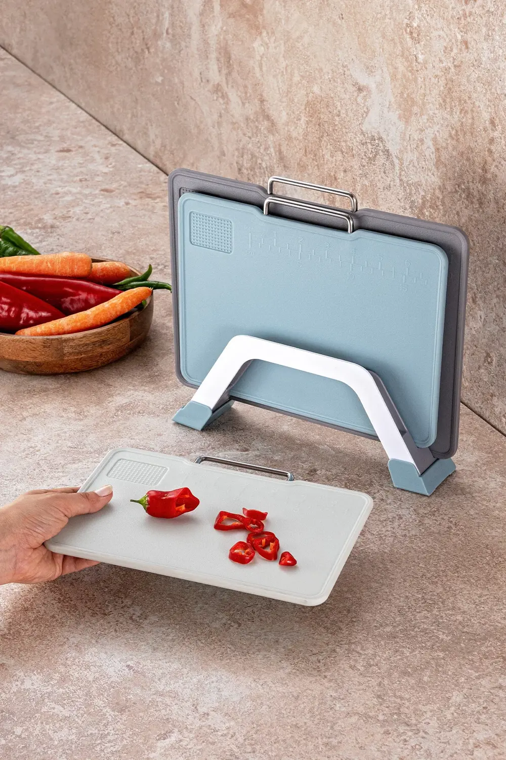 Moko 3'lü Standlı Kesme Tahtası