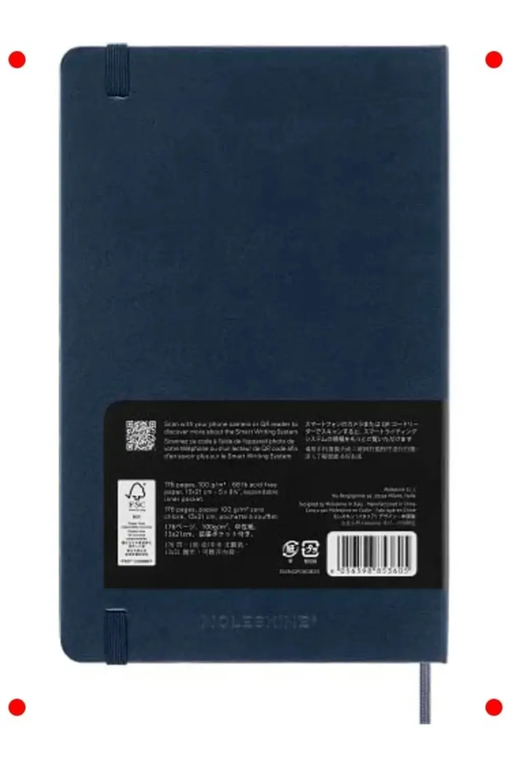 Moleskine Çizgili Smart Defter L Boy Safir Mavi Sert Kapak