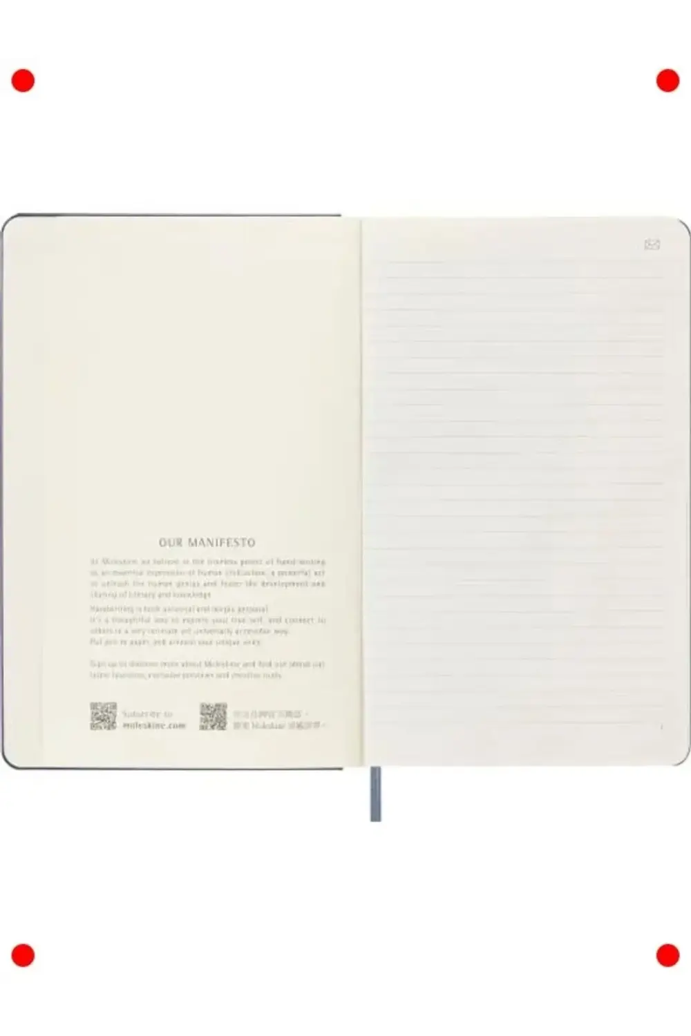 Moleskine Çizgili Smart Defter L Boy Safir Mavi Sert Kapak