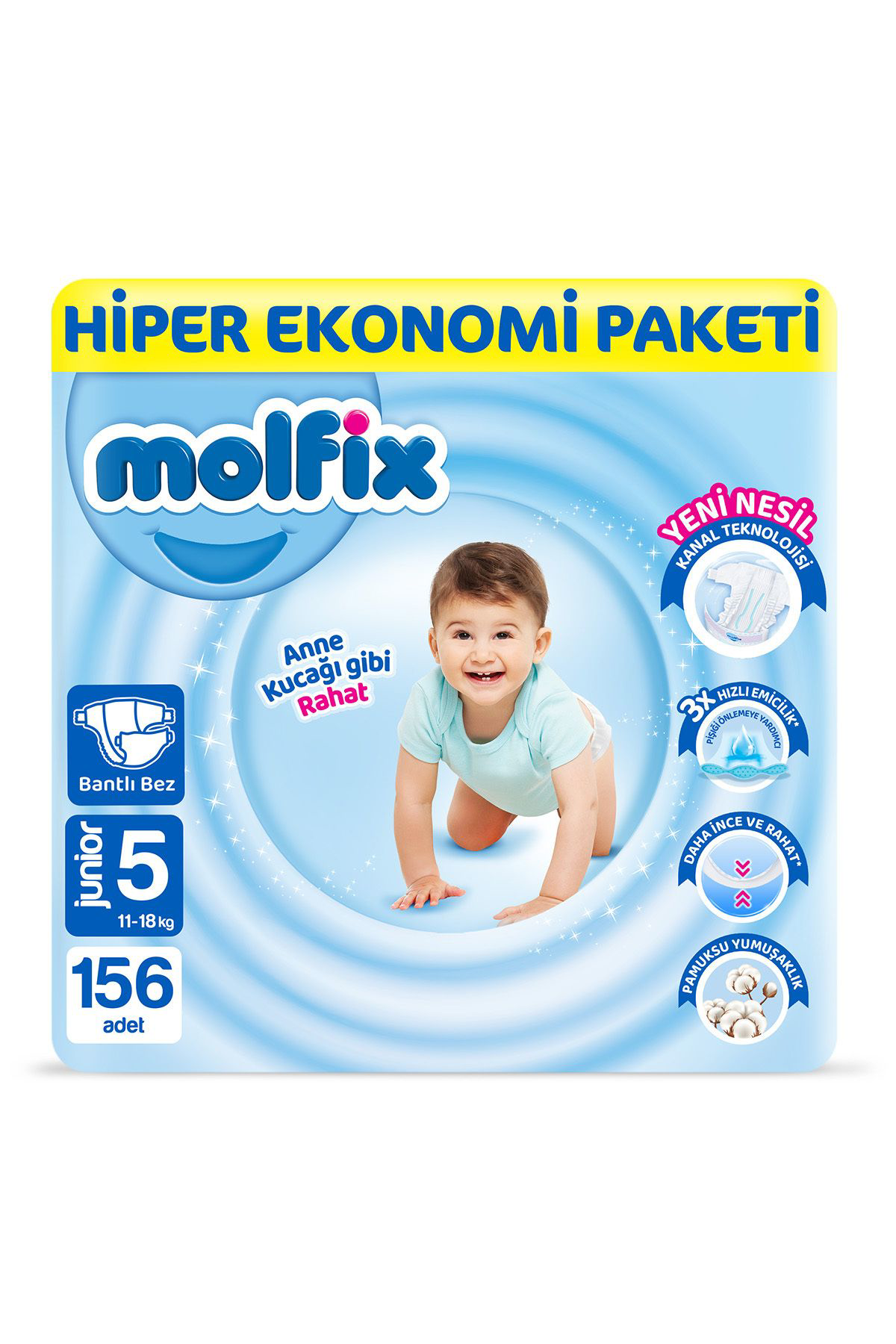 Molfix Bebek Bezi Ultra Fırsat Paketi Junior 5 No 156 Lı