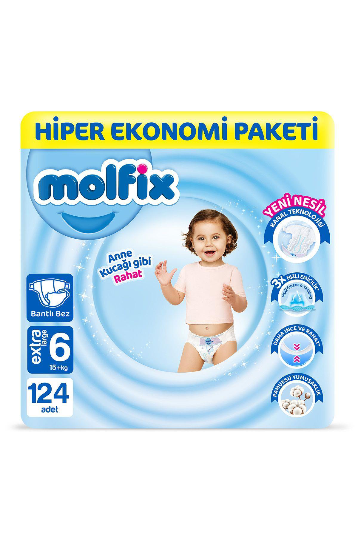 Molfix  Bebek Bezi Ultra Firsat Paketi X Large 6 No 124 Lü
