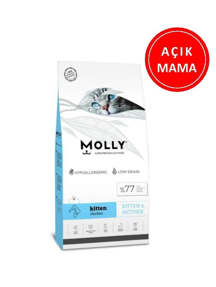 Molly Kitten Düşük Tahıllı Tavuklu Yavru Kedi Maması 1 Kg AÇIK