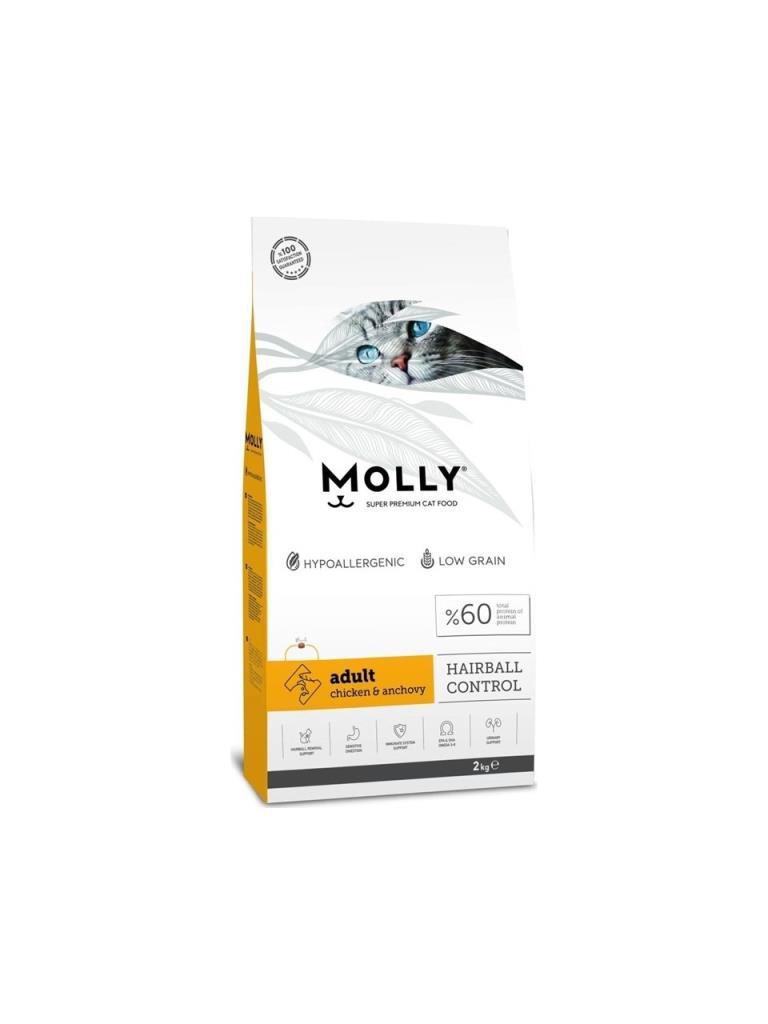Molly Tavuklu ve Hamsili Yetişkin Kedi Maması 2 kg