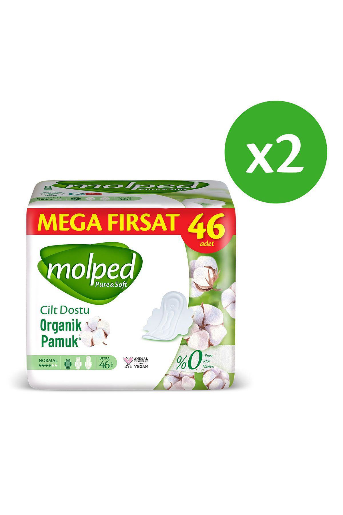 Molped  Pure Soft Normal Avantajli Mega Firsat Paketi 46 Li X 2 Ad