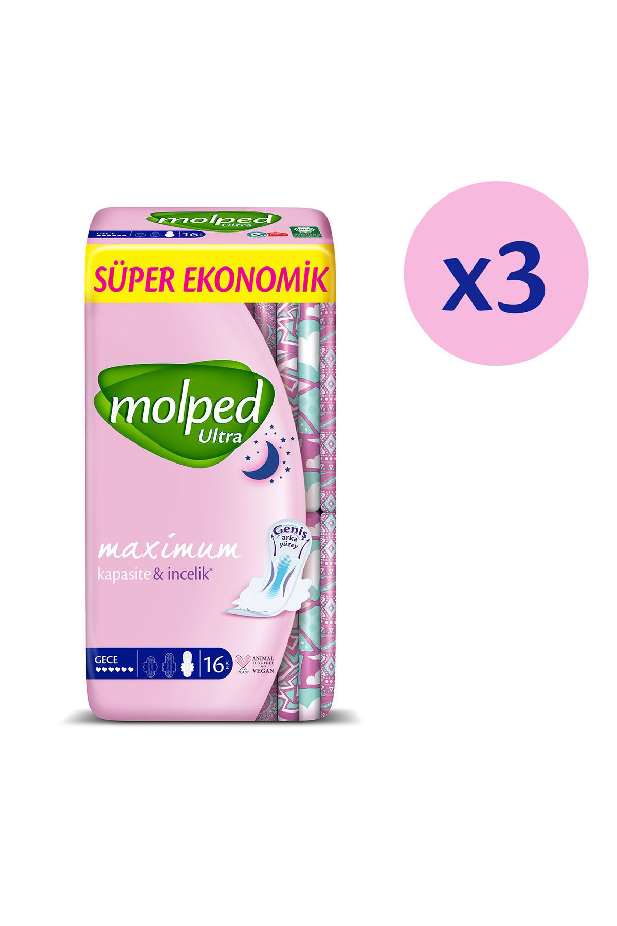 Molped Ultra Hijyenik Ped Gece Süper Avantaj Paketi 48 Adet