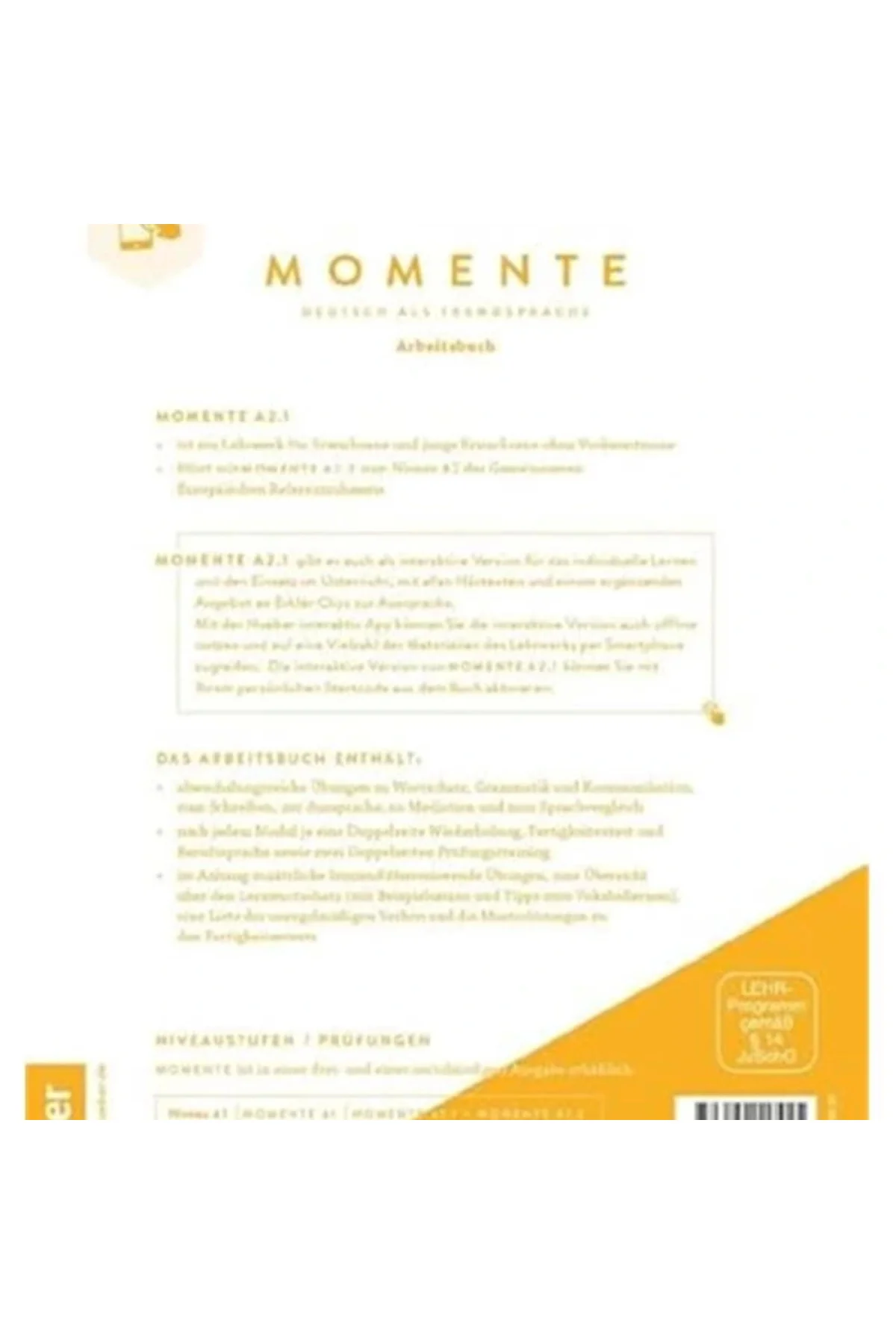 Momente In 6 Banden Arbeitsbuch A2.1 Interaktive Version