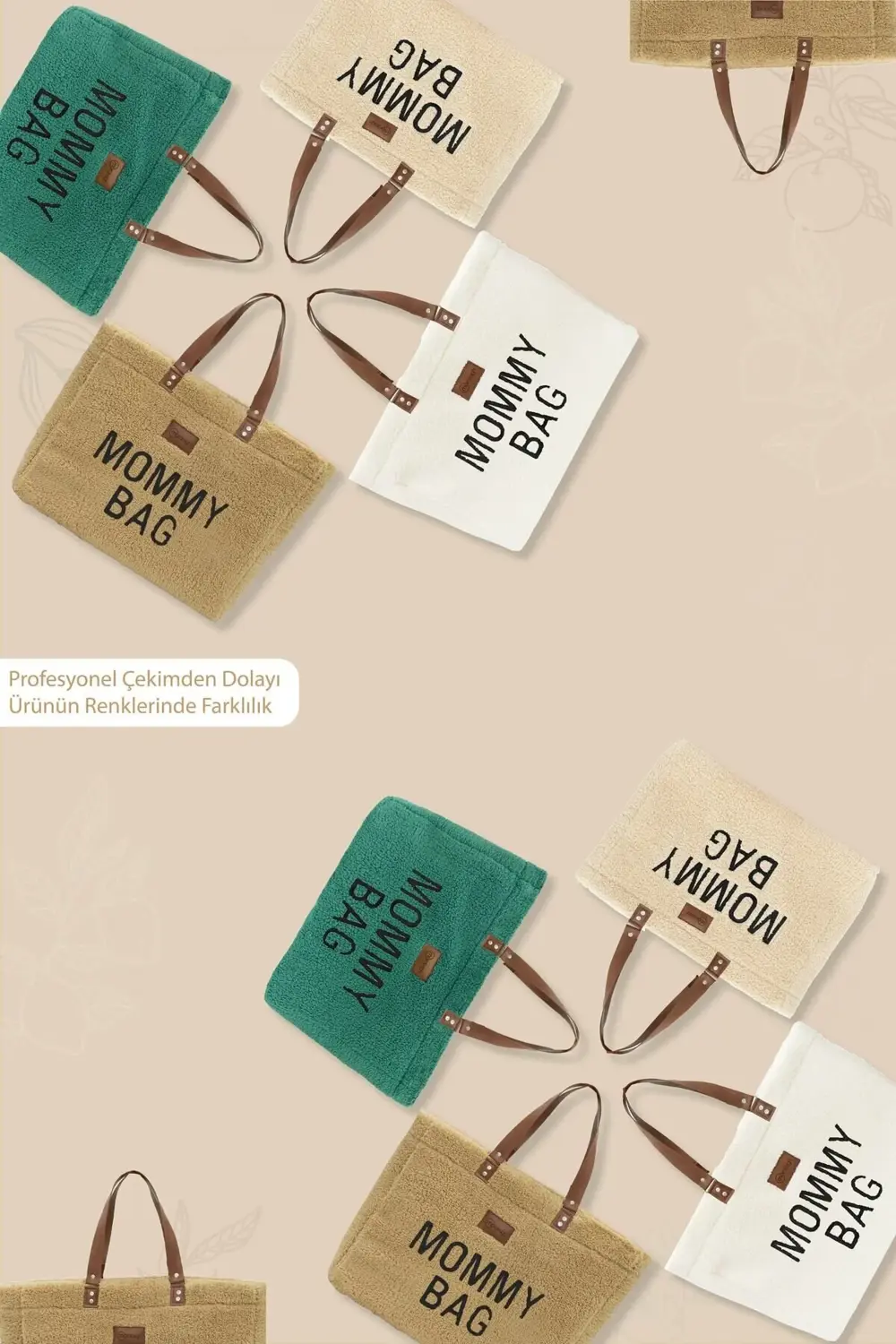 Mommy Bag, Anne Bebek Bakım Çantası, Cüzdan Hediyeli, XL Büyük Bo