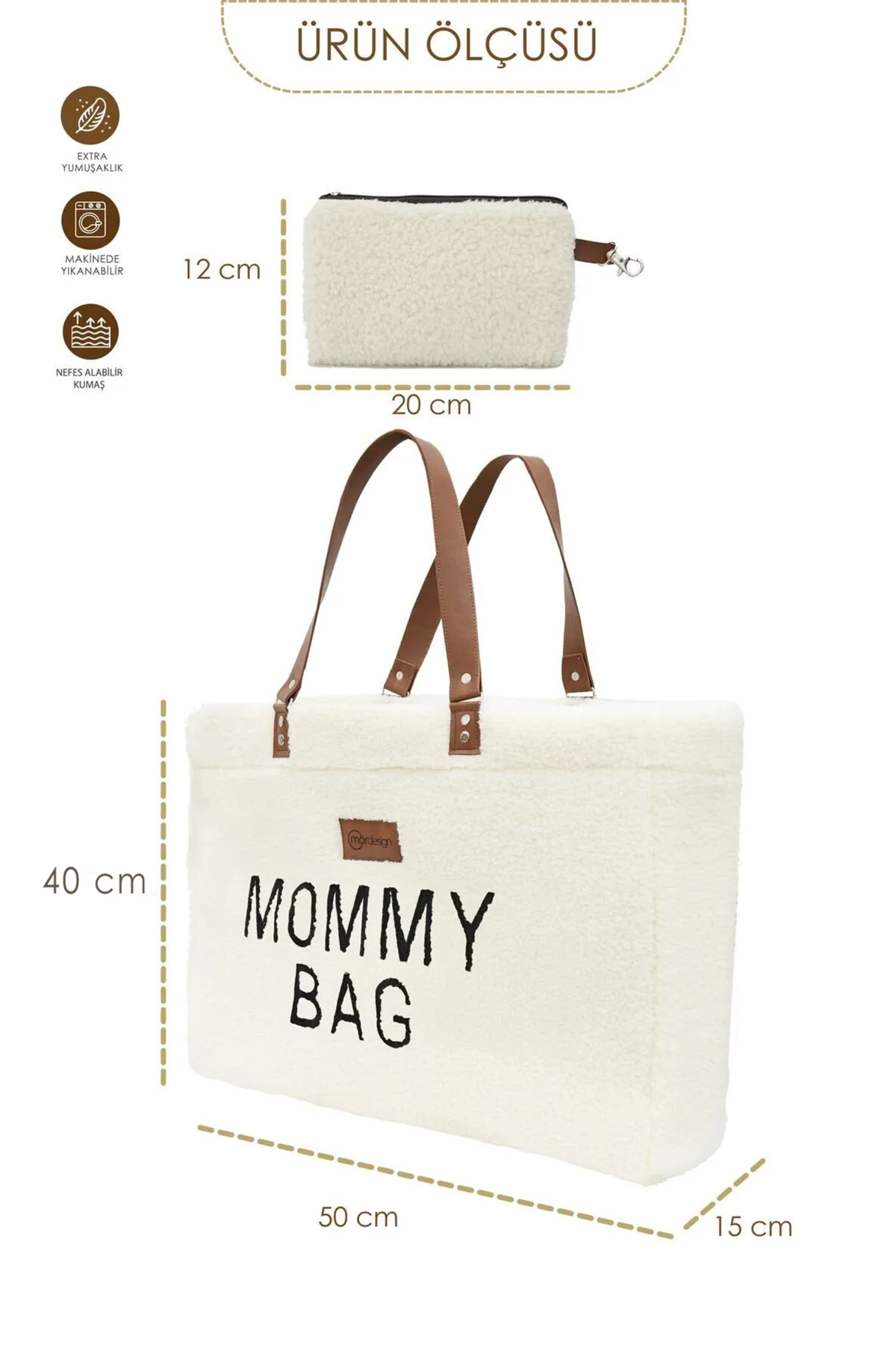 Mordesign Mommy Bag, Anne Bebek Bakım Çantası, Cüzdan Hediyeli, Xl Büyük Bo
