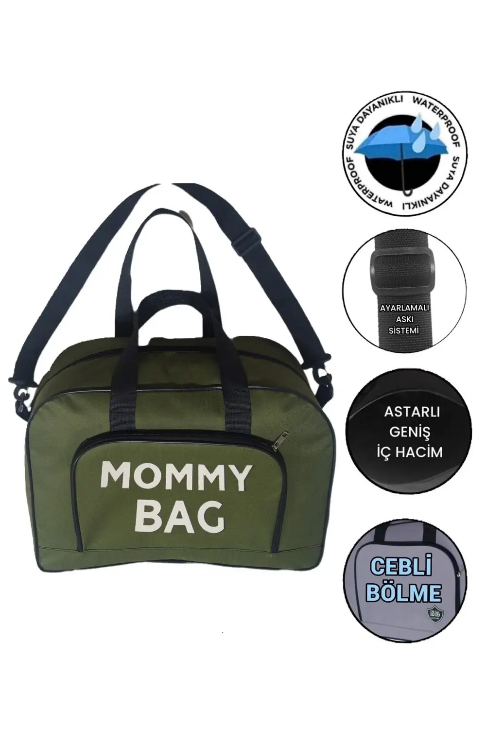 Mommy Bag Baskılı Anne Bebek Bakım El Valizi