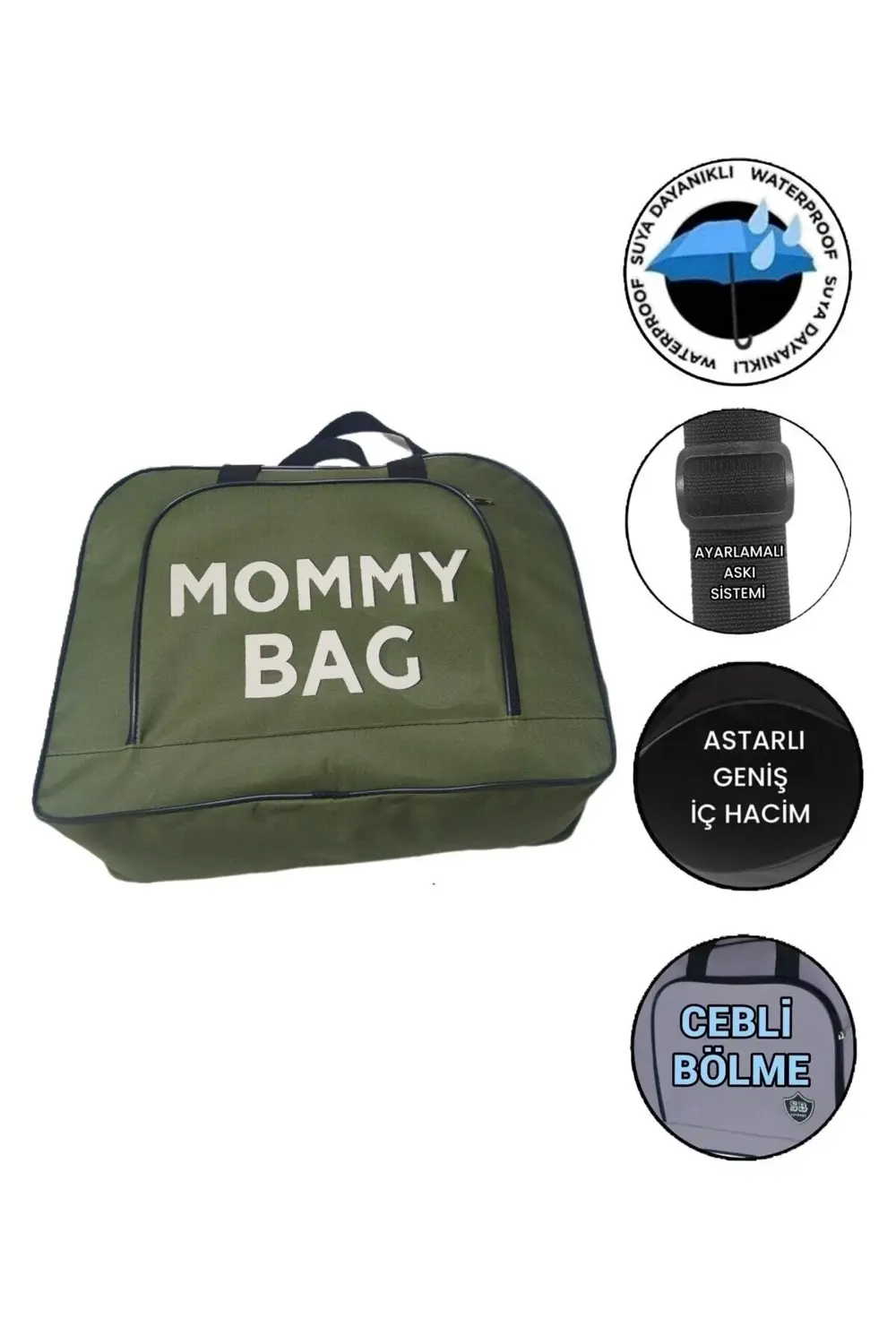 Mommy Bag Baskılı Anne Bebek Bakım El Valizi