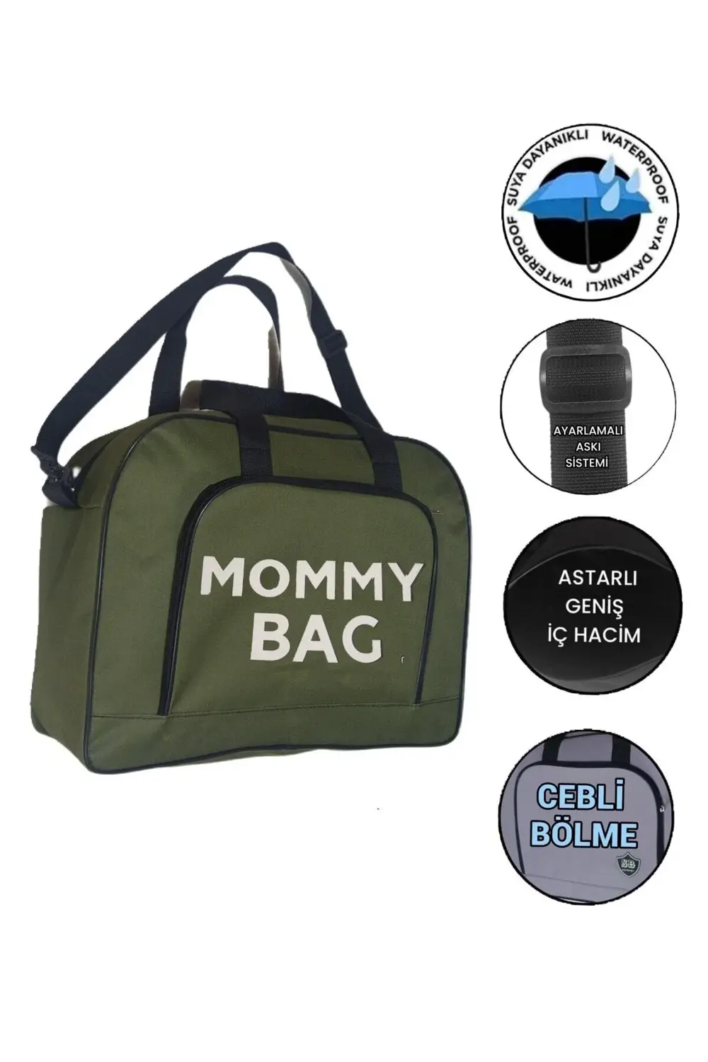 Mommy Bag Baskılı Anne Bebek Bakım El Valizi