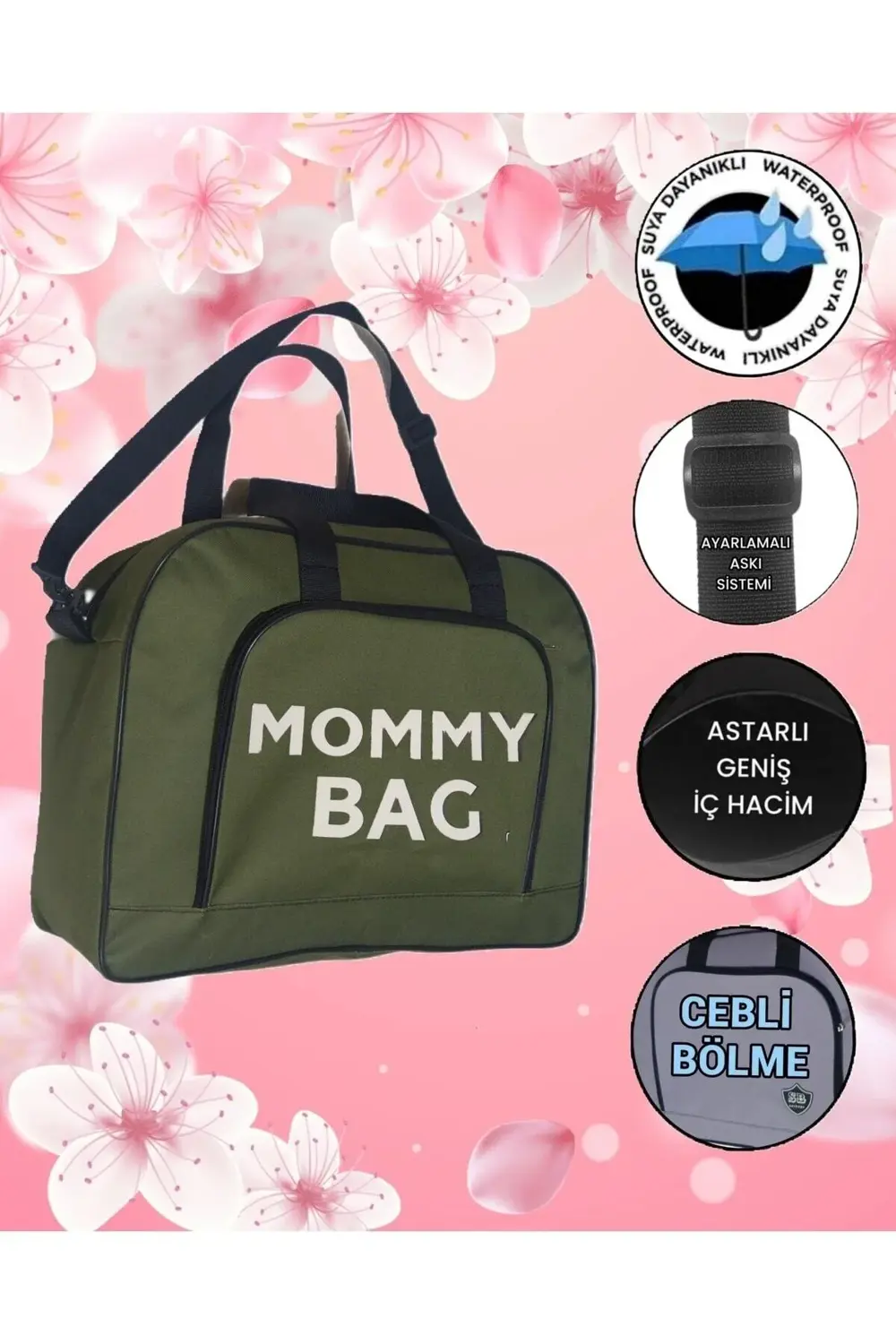 Mommy Bag Baskılı Anne Bebek Bakım El Valizi
