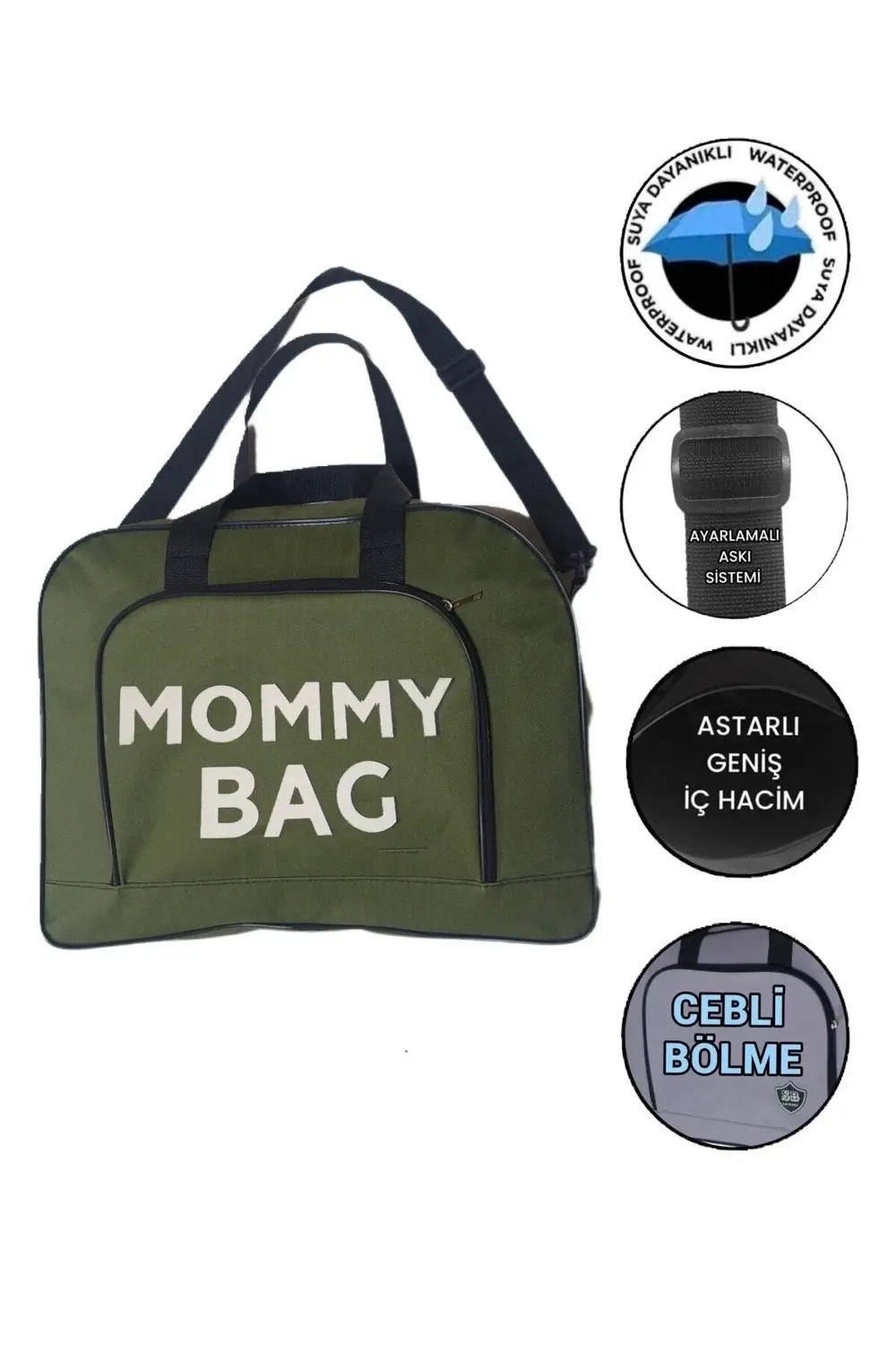 Mommy Bag Baskılı Anne Bebek Bakım El Valizi