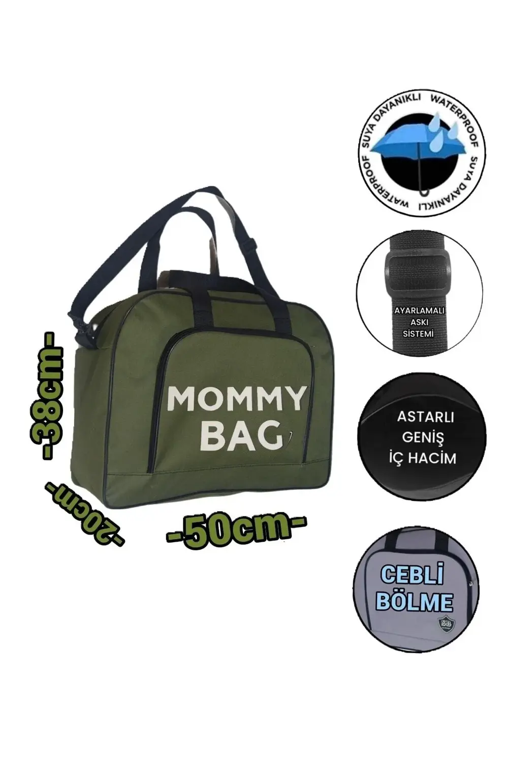 Mommy Bag Baskılı Anne Bebek Bakım El Valizi
