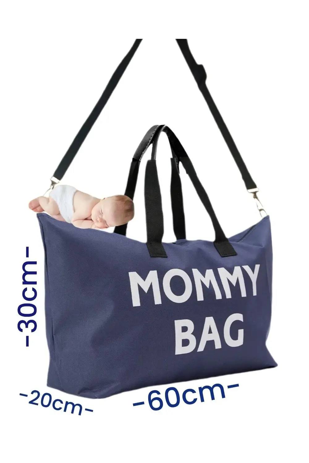 Mommy Bag Baskılı Omuz Askılı Bebek Bakım Çantası Astarlı