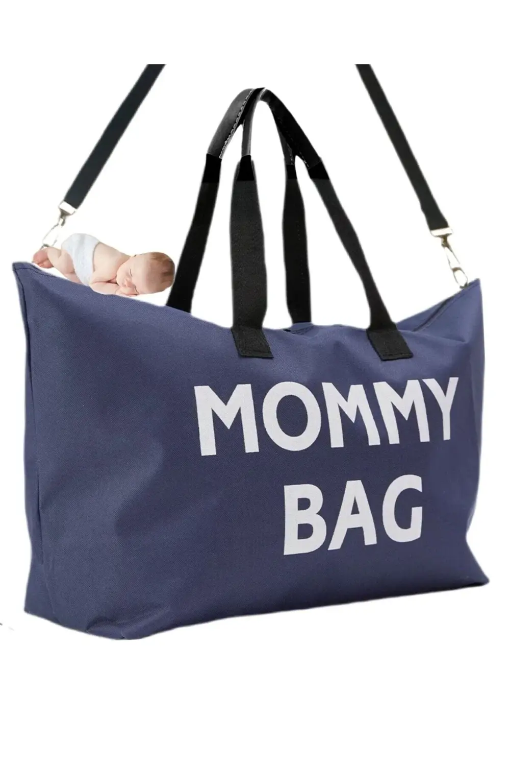 Mommy Bag Baskılı Omuz Askılı Bebek Bakım Çantası Astarlı