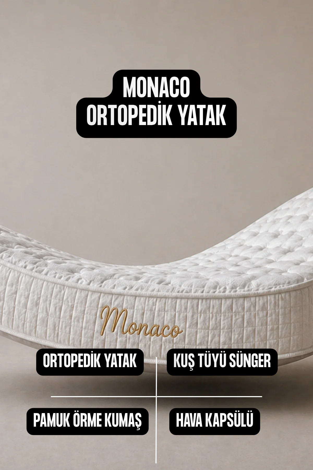Monaco Ortopedik Yatak 30 cm, Pocket Yaylı, Çift Taraflı, Kuş Tüyü Sünger, Pamuk Kumaş, Yumuşak Konfor Yatak Fiyatı, Yorumları ve Özellikleri