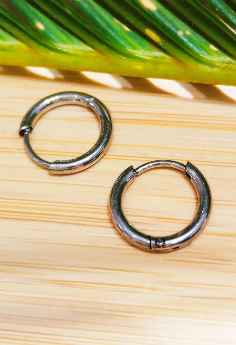 Monalisa Home 10mm Gümüş Renk  Halka Unisex Çelik Küpe