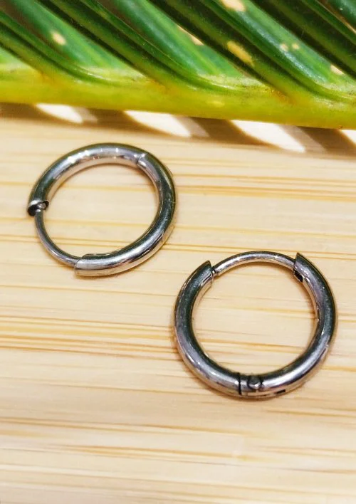 Monalisa Home 10mm Gümüş Renk  Halka Unisex Çelik Küpe