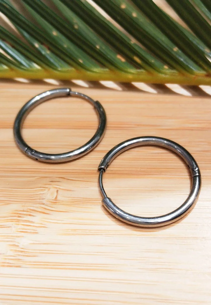 Monalisa Home 20mm Gümüş Renk  Halka Unisex Çelik Küpe